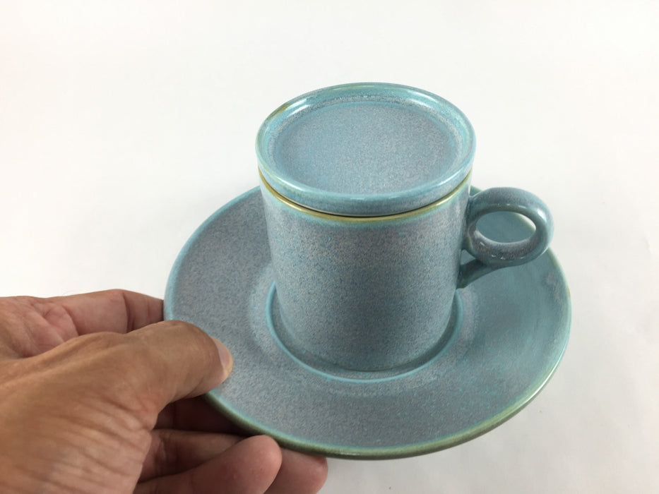 【カップ＆ソーサ】蓋付9型コーヒーCS(190cc)　(栗皮/ミント/ピンク)  有田焼(j.R)