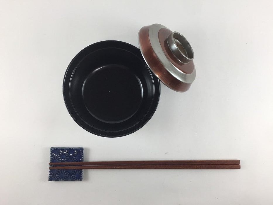 【SALE】3.3寸段々椀　銀帯溜　洗対　10cm　【訳あり】