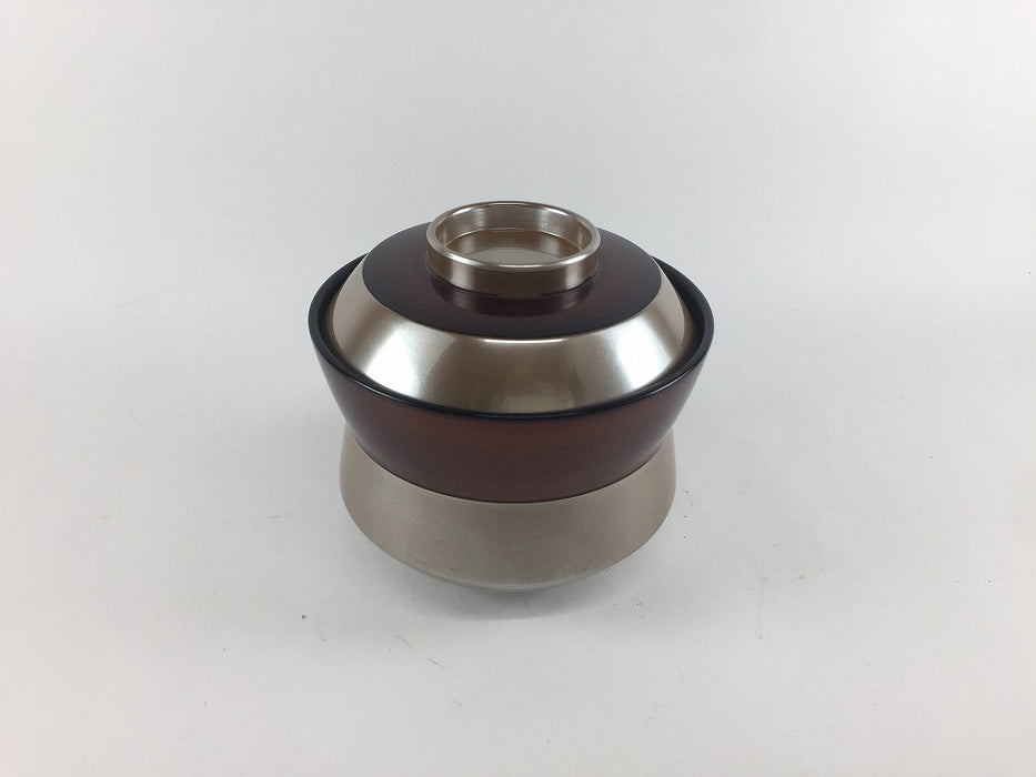 【SALE】(耐熱)銀帯溜　杵型椀　木合　10cm　【訳あり】