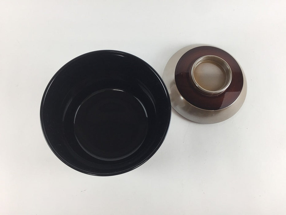 【SALE】(耐熱)銀帯溜　杵型椀　木合　10cm　【訳あり】