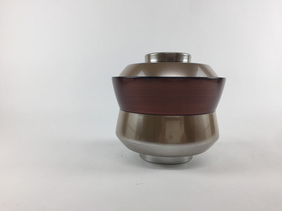 【SALE】(耐熱)銀帯溜　杵型椀　木合　10cm　【訳あり】