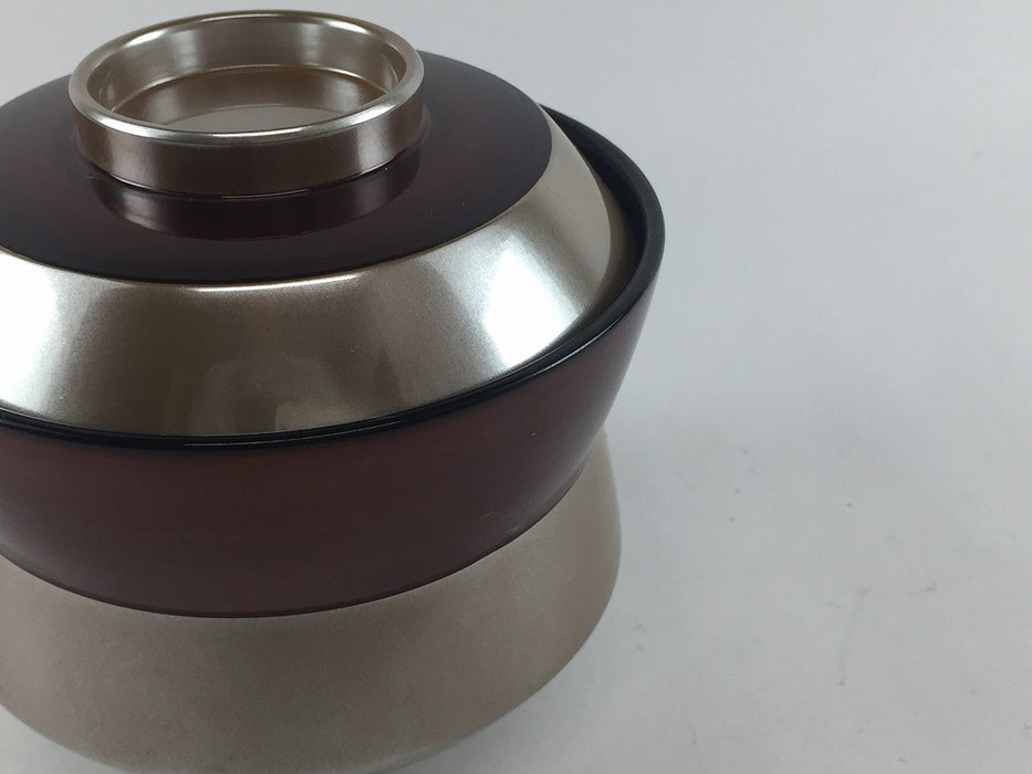 【SALE】(耐熱)銀帯溜　杵型椀　木合　10cm　【訳あり】