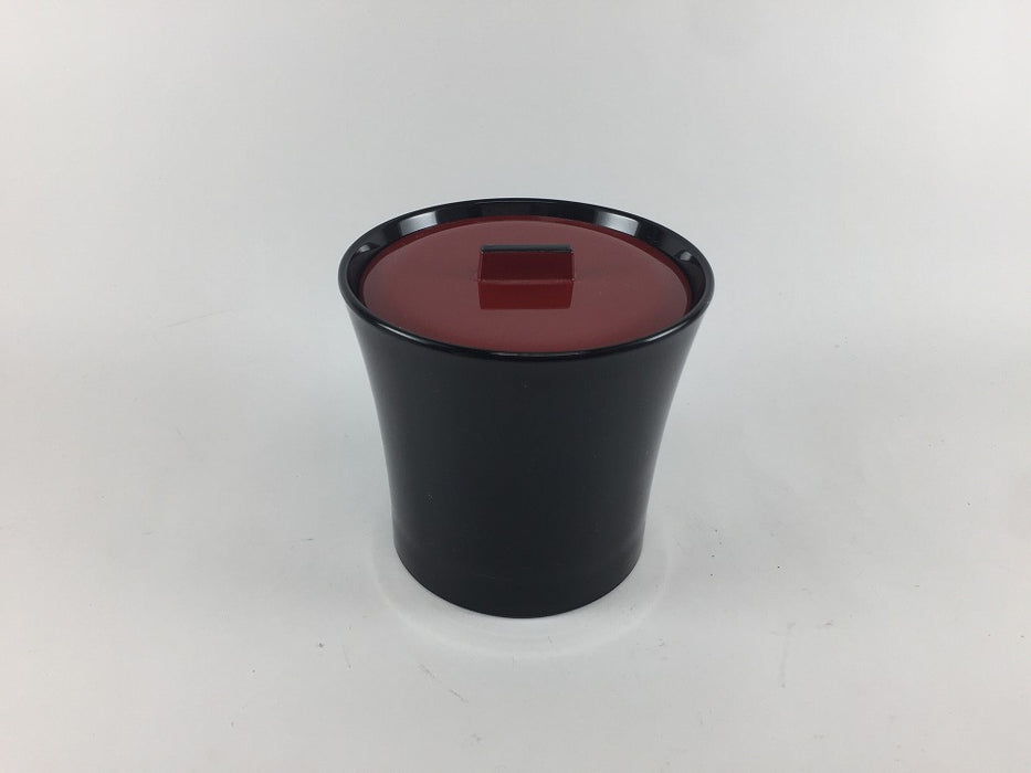 【SALE】(耐熱)水仙飯器　黒赤塗　10cm　【訳あり】