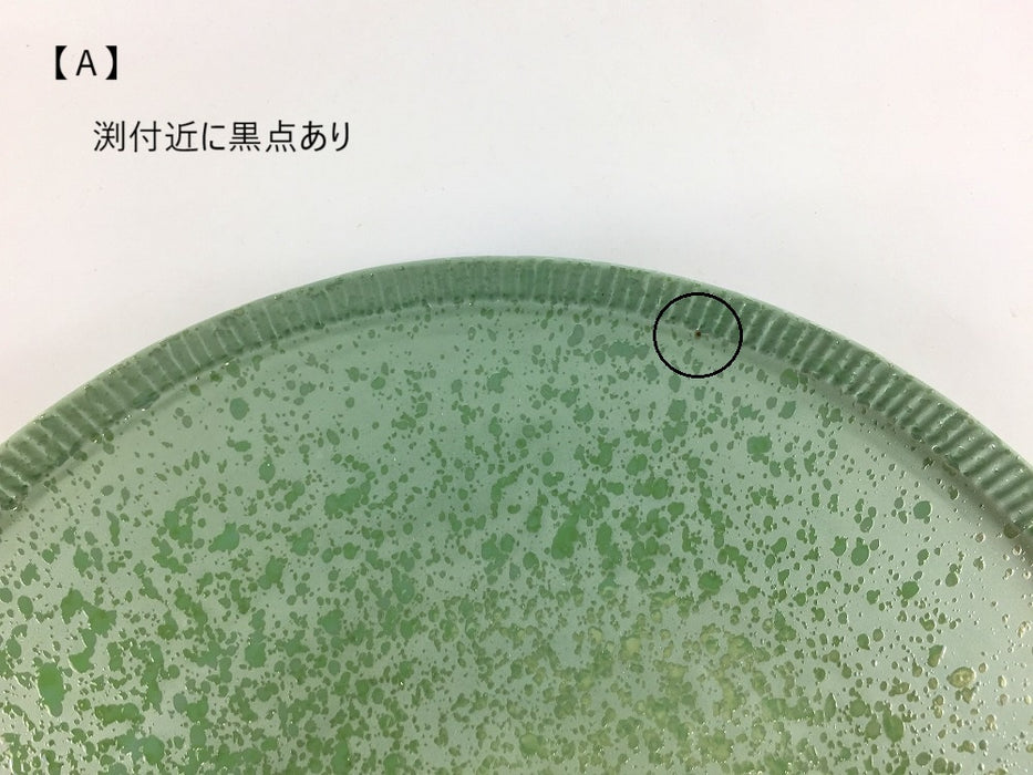【SALE】245e-plate.greenpearl　24.5cm　波佐見焼【訳あり】