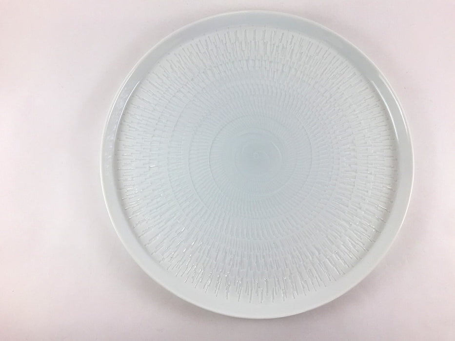 【SALE】白磁カンナ26cm丸プレート　波佐見焼 【訳あり】