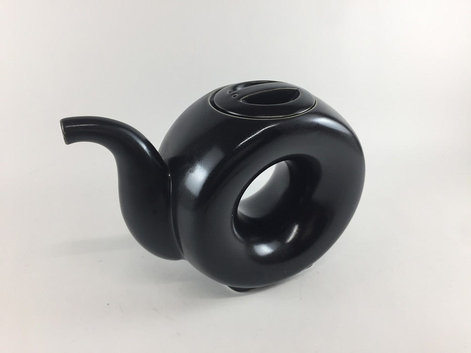 【SALE】550ccリングポット　黒　18cm　波佐見焼【訳あり】