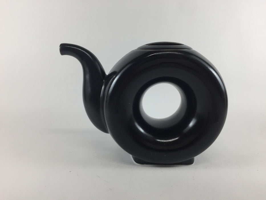 【SALE】550ccリングポット　黒　18cm　波佐見焼【訳あり】
