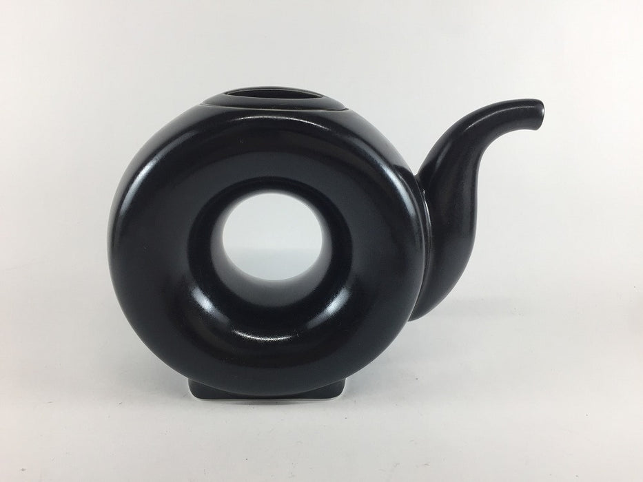 【SALE】550ccリングポット　黒　18cm　波佐見焼【訳あり】