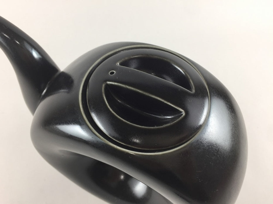 【SALE】550ccリングポット　黒　18cm　波佐見焼【訳あり】