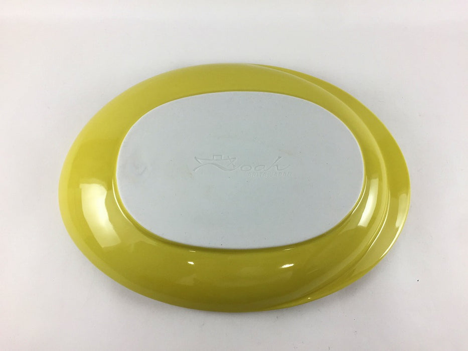 楕円片渕プレート皿　(赤釉/黄色釉)　有田焼(j.R)