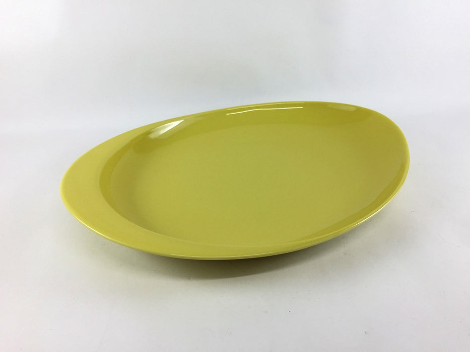 楕円片渕プレート皿　(赤釉/黄色釉)　有田焼(j.R)