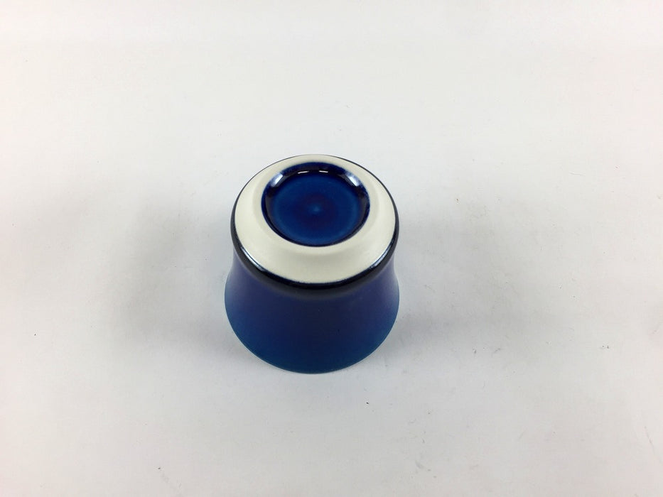 【SALE】酒グラス　麻の葉彫　ルリ釉　80cc　有田焼 【訳あり】