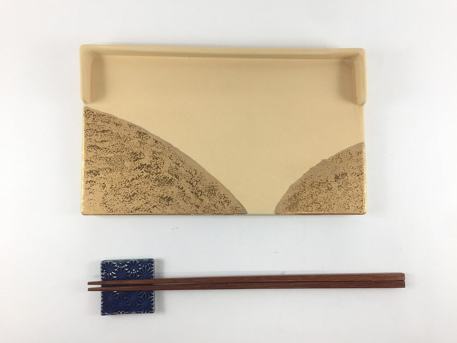 【SALE】215片渕長皿梨　地金遠山　21.5cm　有田焼【訳あり】