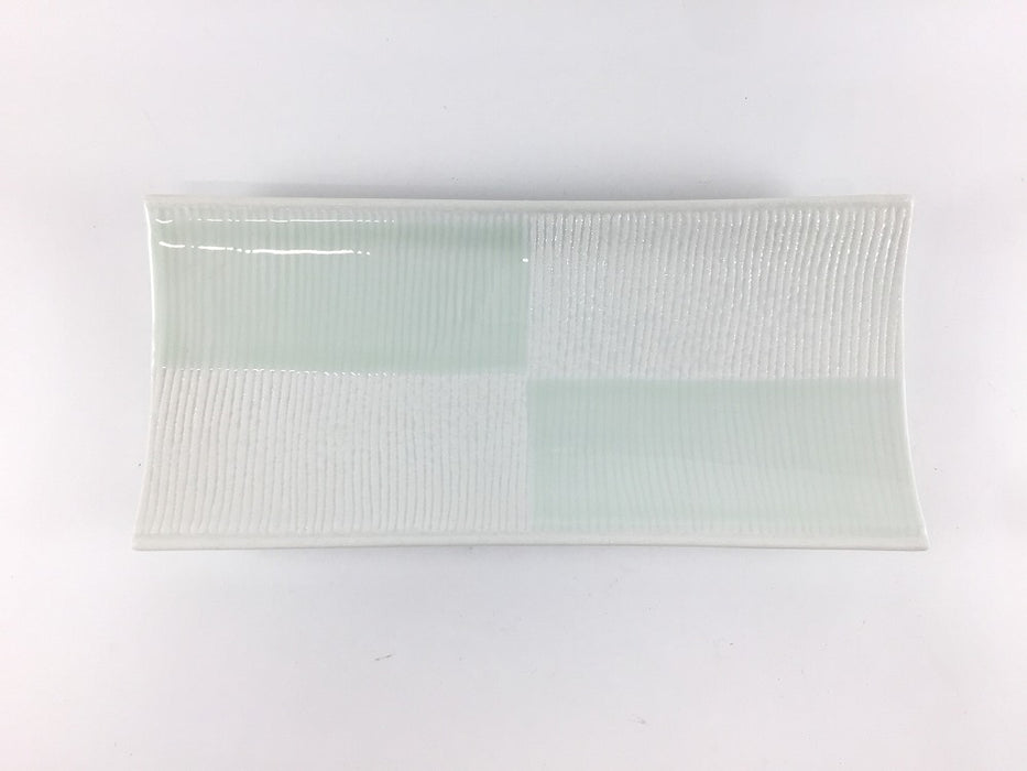 【SALE】22反長皿　市松　22cm　有田焼【訳あり】