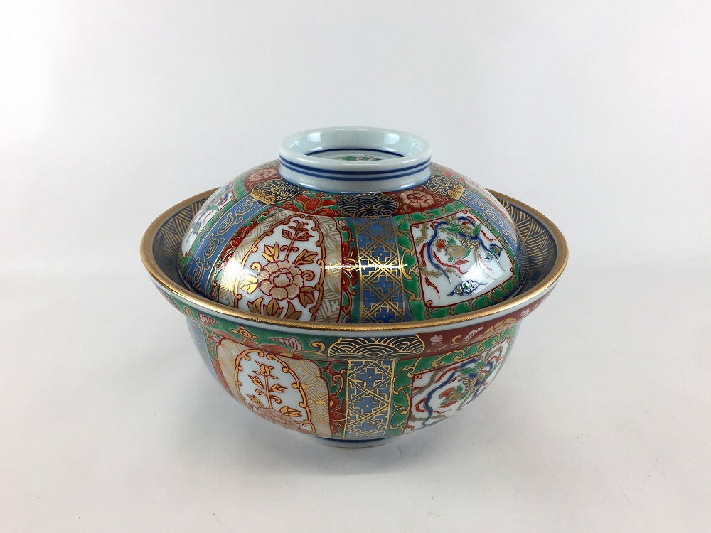 錦色絵山水蓋丼 16cm 有田焼(j.R) — 佐賀有田 ギャラリーつじ信