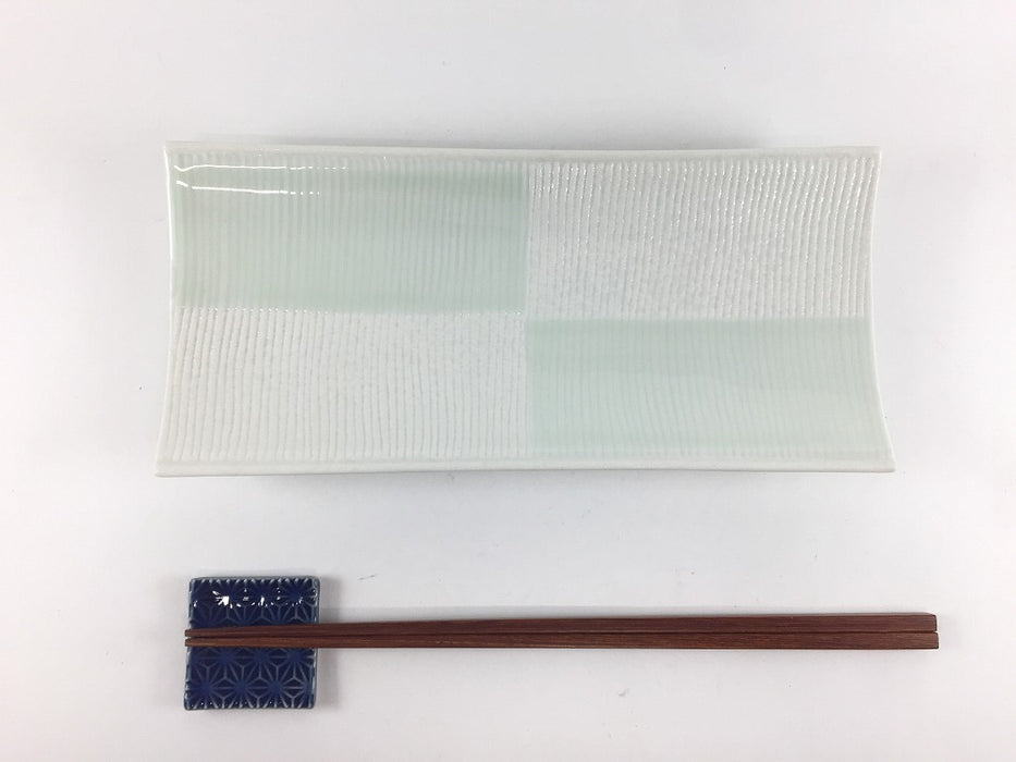 【SALE】22反長皿　市松　22cm　有田焼【訳あり】
