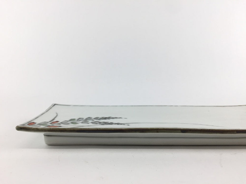 【SALE】230波刻長皿　萩絵　23cm　有田焼【訳あり】