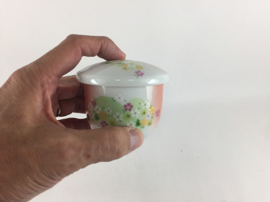 【SALE】筒蒸し(赤吹吉野山)　8cm/150cc　有田焼【訳あり】