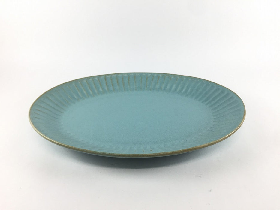 【SALE】24cm鎬オーバルプレート　トルコ彩　美濃焼【訳あり】