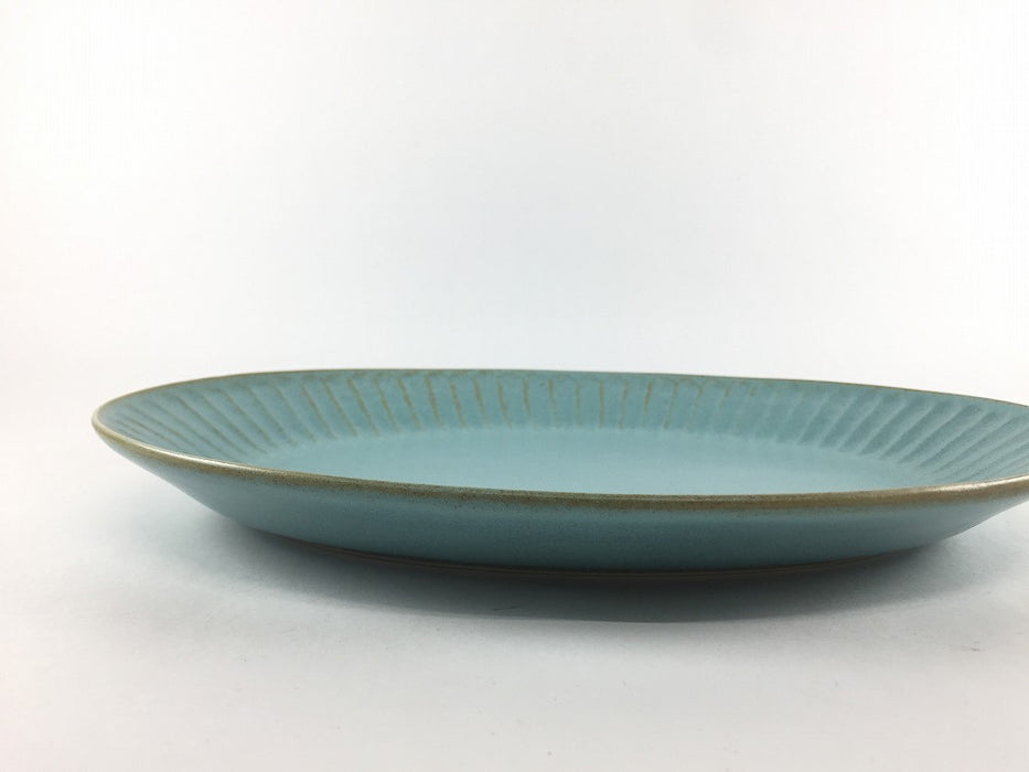 【SALE】24cm鎬オーバルプレート　トルコ彩　美濃焼【訳あり】