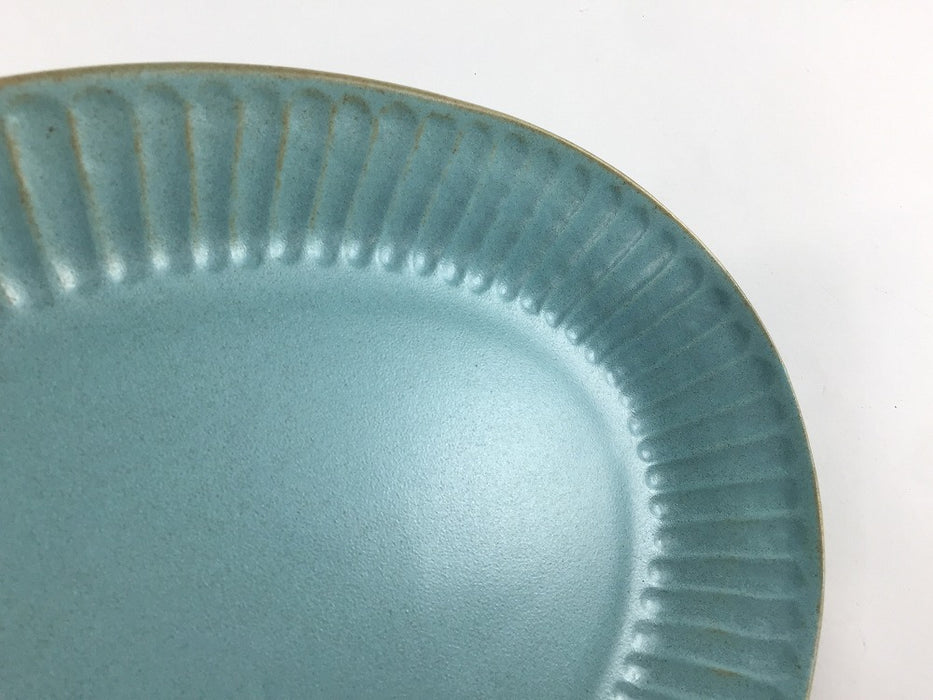 【SALE】24cm鎬オーバルプレート　トルコ彩　美濃焼【訳あり】