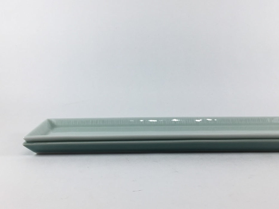 【SALE】十草長皿29.5cm細長皿(ターコイズ/青磁j)　波佐見焼【訳あり】