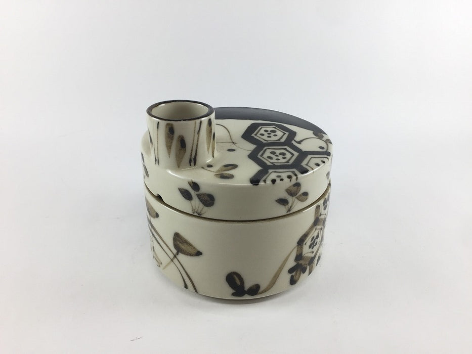 【SALE】エントツ出汁蓋蒸器　黒織部　11cm　有田焼【訳あり】