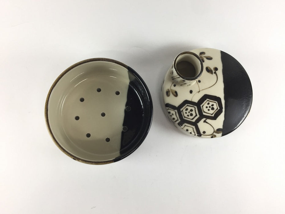 【SALE】エントツ出汁蓋蒸器　黒織部　11cm　有田焼【訳あり】