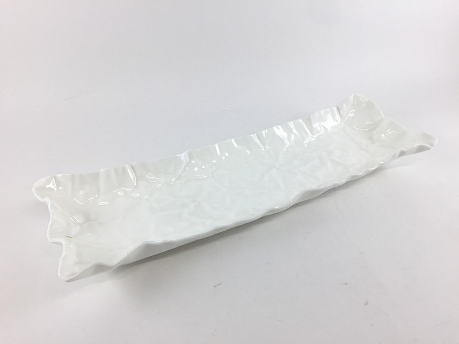 【SALE】紙折長角皿　白　30cm　有田焼【訳あり】