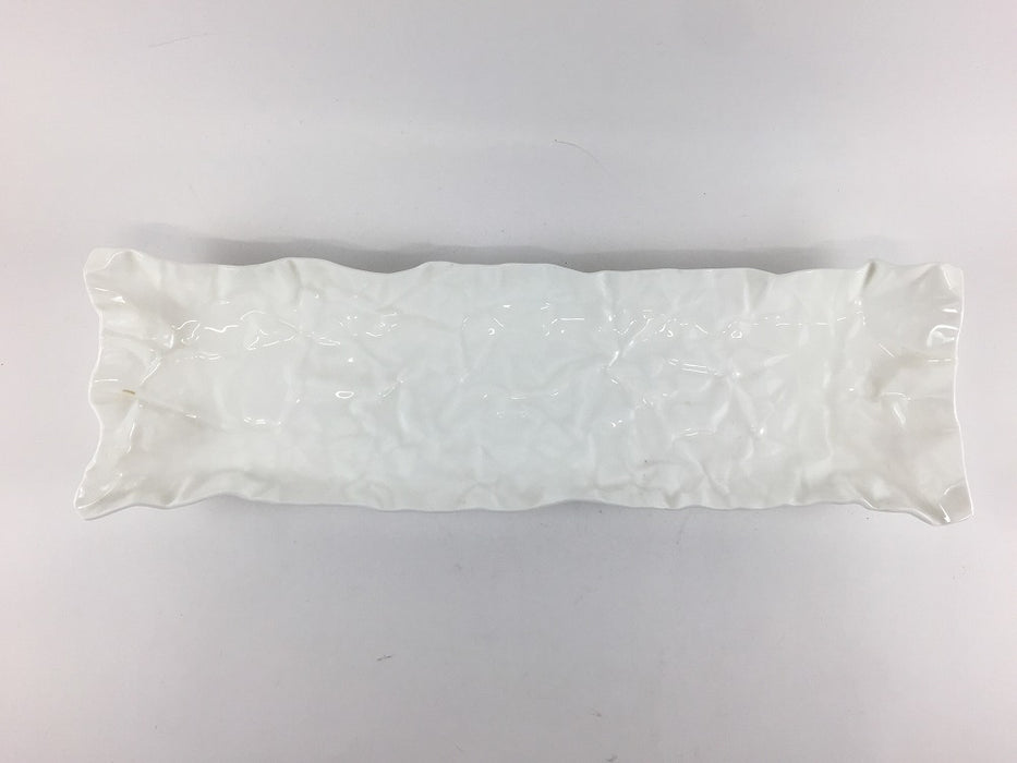 【SALE】紙折長角皿　白　30cm　有田焼【訳あり】