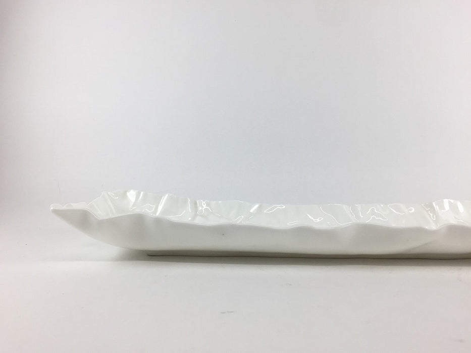 【SALE】紙折長角皿　白　30cm　有田焼【訳あり】