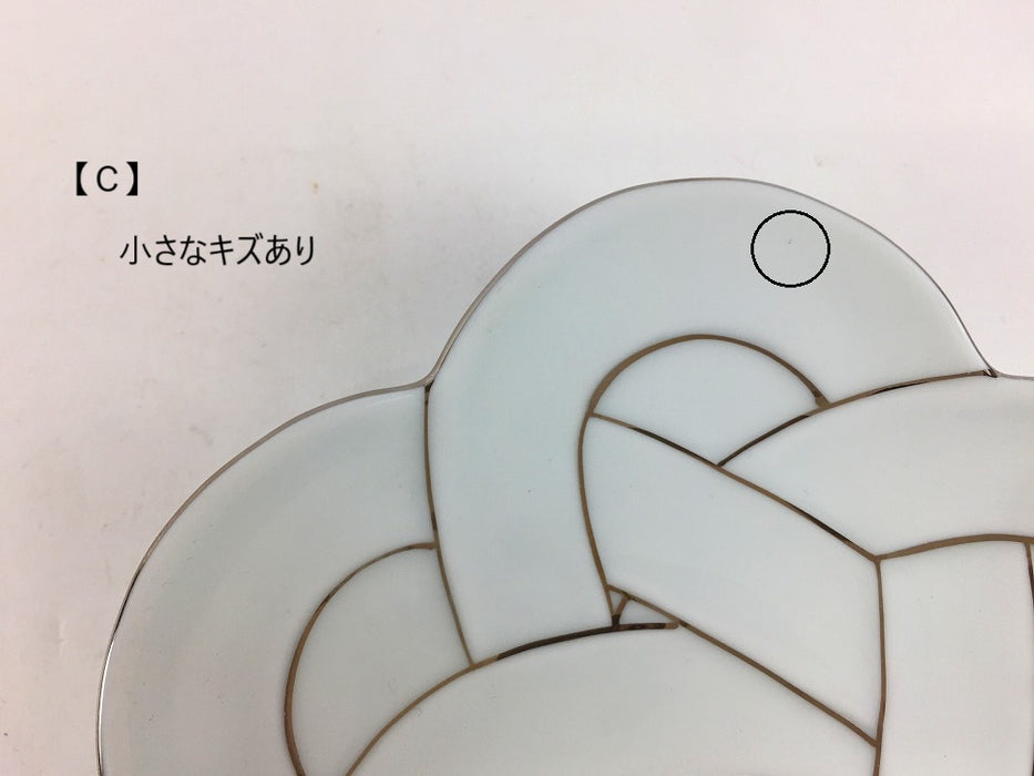 【SALE】花結び銘々皿(銀)　(A/B/C/D/E/F/G/H)　15cm　有田焼【訳あり】