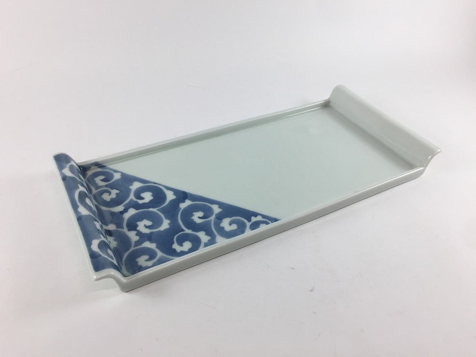 【SALE】染付唐草旧トレー　30cm　有田焼【訳あり】