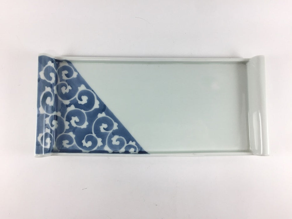 【SALE】染付唐草旧トレー　30cm　有田焼【訳あり】