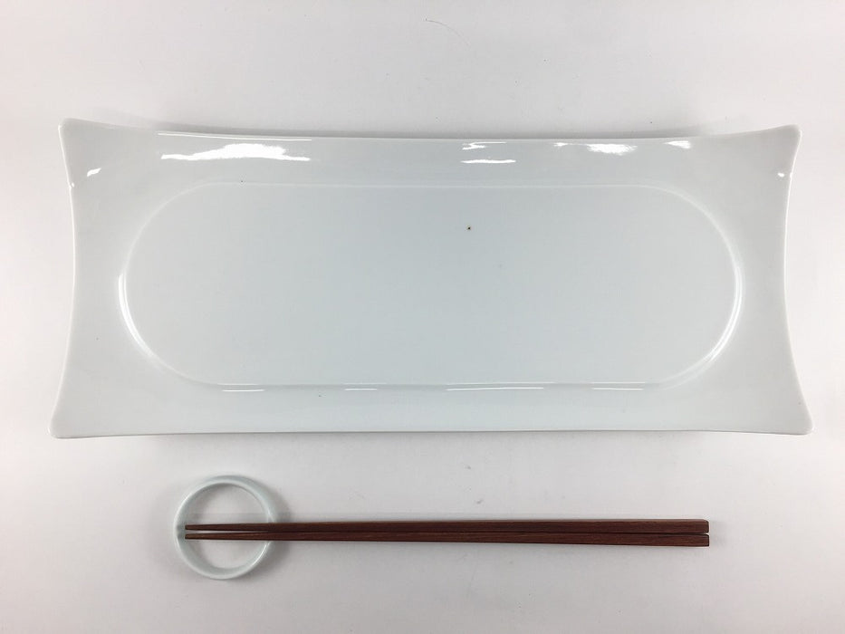 【SALE】白四方上長角口変皿　32cm　有田焼【訳あり】