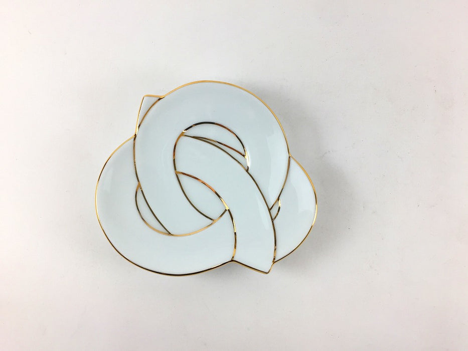 【SALE】結び小皿　金線　(A/B)　11cm　有田焼【訳あり】