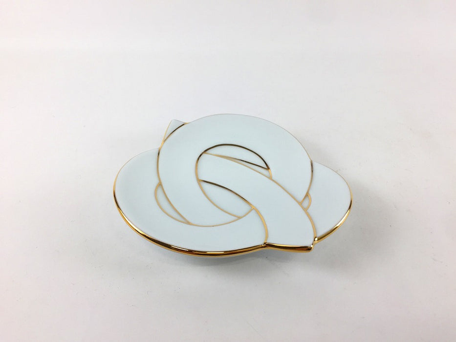 【SALE】結び小皿　金線　(A/B)　11cm　有田焼【訳あり】