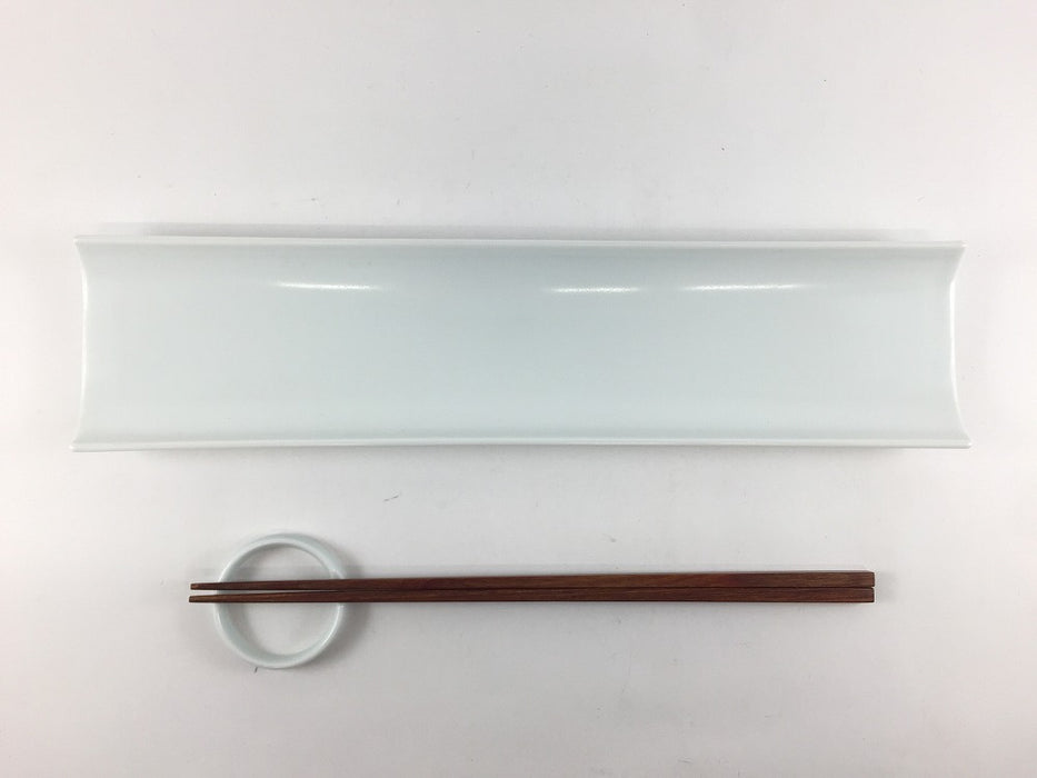【SALE】310竹割長皿　古白　30.5cm　波佐見焼【訳あり】