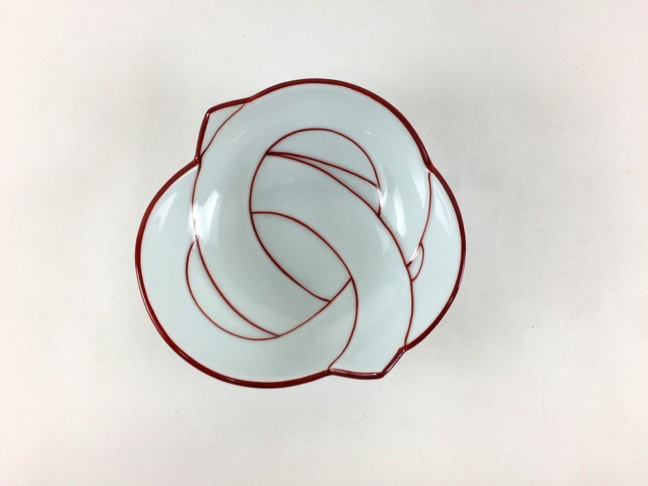 【SALE】結び小鉢(赤線)　(A/B/C/D/E)　有田焼 【訳あり】