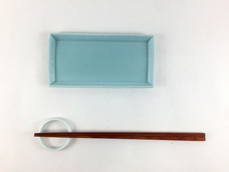 【SALE】145長小皿　クラフトマット(水色)　(A/B/C)　15cm　波佐見焼【訳あり】