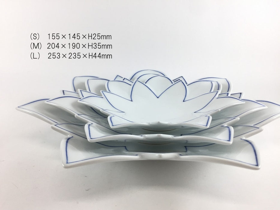 呉須線紋　ロータスレイヤープレート(M)　20cm　有田焼(j.R)