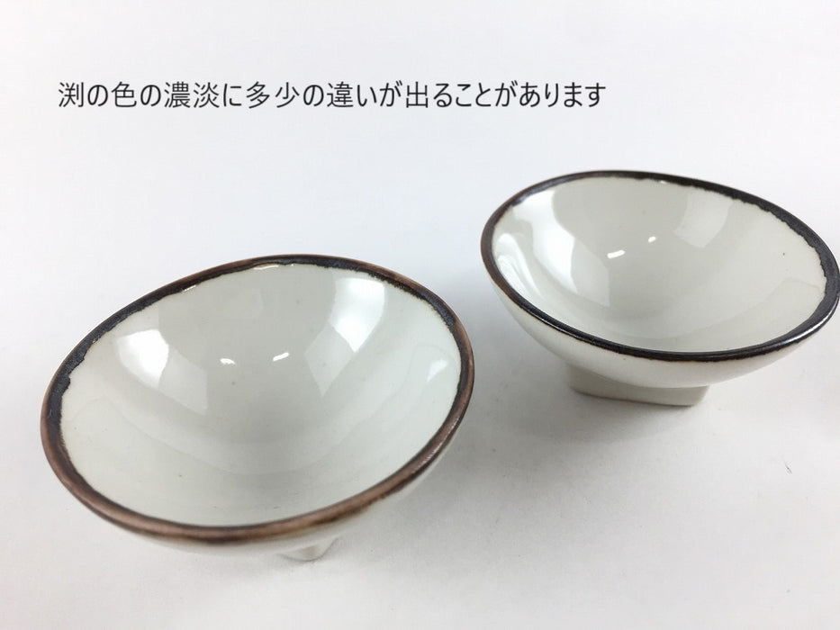 丸プチ皿　ホワイト釉黒サビ　4.5cm　有田焼(j.R)