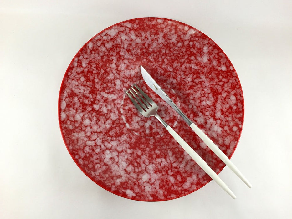 【SALE】26cmボウルプレート.赤白吹　有田焼【訳あり】