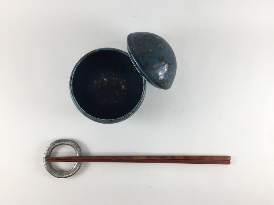 80サークル蓋物　青銅　8cm　有田焼　(j.R)