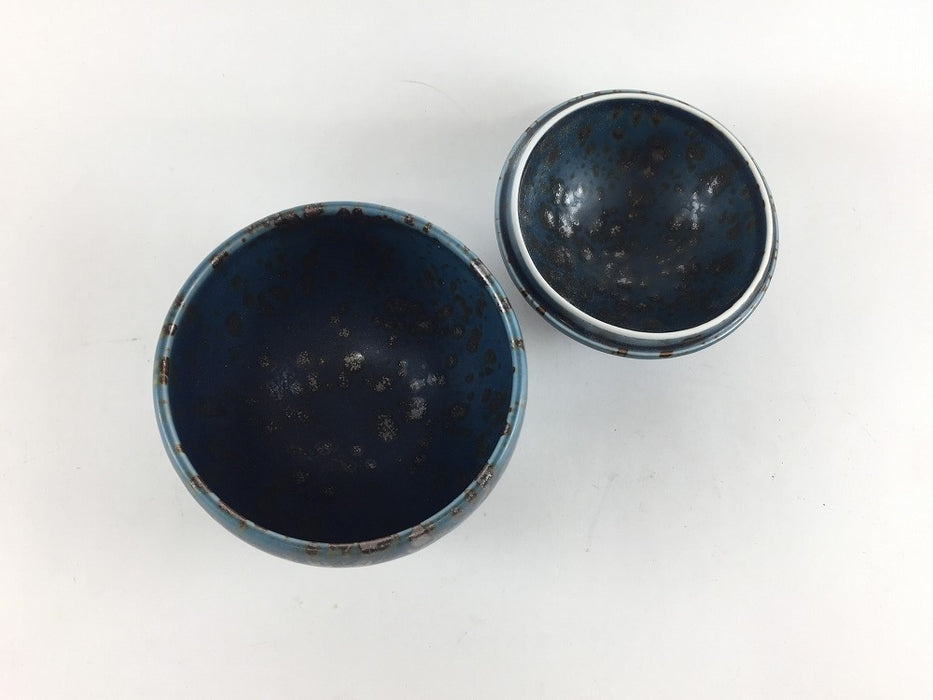 80サークル蓋物　青銅　8cm　有田焼　(j.R)