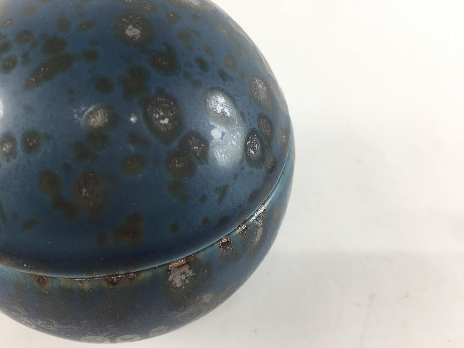 80サークル蓋物　青銅　8cm　有田焼　(j.R)