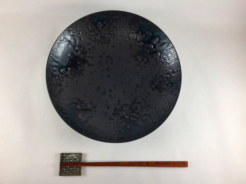 【SALE】24cm平ボウル　黒渕吹　有田焼【訳あり】