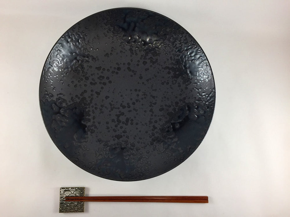 【SALE】27cm平ボウル　黒渕吹　有田焼【訳あり】