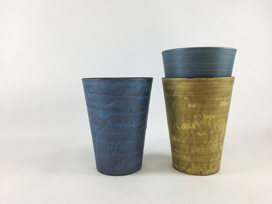 【SALE】210ccグラス　(黒緑/黒青/黒金)　7cm　有田焼【訳あり】