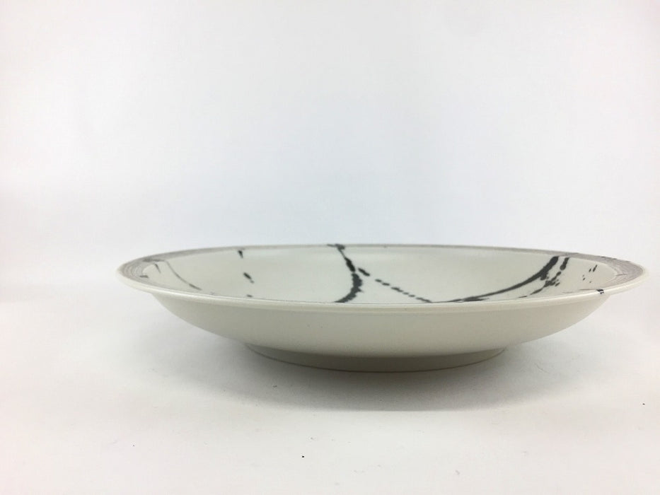 【SALE】230リムプレート　墨トバシ銀ハケ　23cm　有田焼【訳あり】